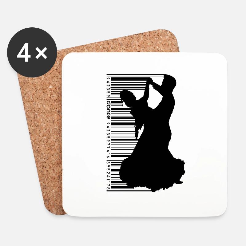 Tanzpaar im QR Code Style - Untersetzer (4er-Set) - Weiß
