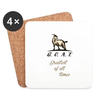 Greatest of all times G.O.A.T. - Dessous de verre (lot de 4) - blanc - Devant