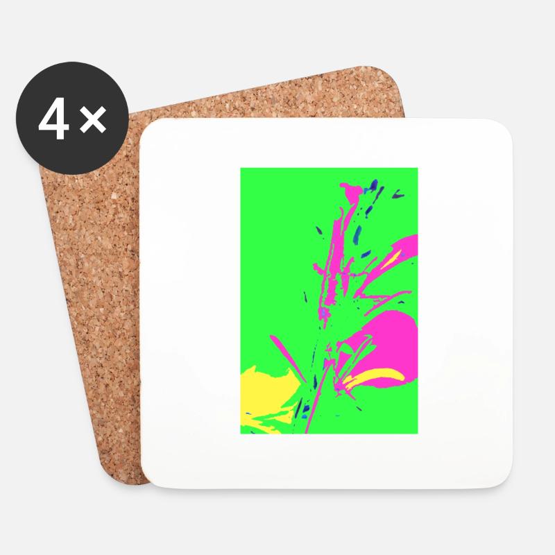 L’herbe dans pop art - Dessous de verre (lot de 4) - blanc