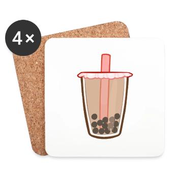 Bubble Tea Milch Tee - Untersetzer (4er-Set) - Weiß - Vorne