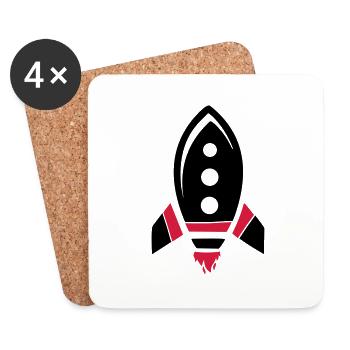 Rocket - Coasters (set of 4) - white - Front