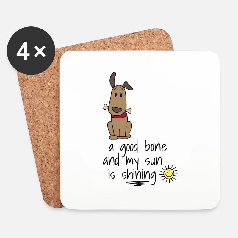 Hund - Untersetzer (4er-Set) - Weiß