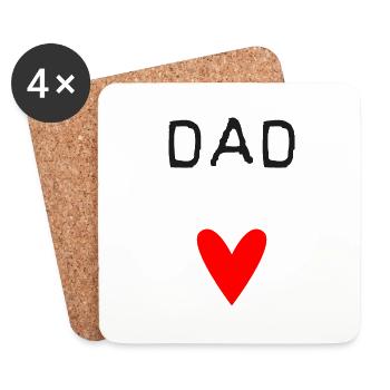 DAD. - DAD. VATERTAG. - Gute Nacht, Dad. - Untersetzer (4er-Set) - Weiß - Vorne