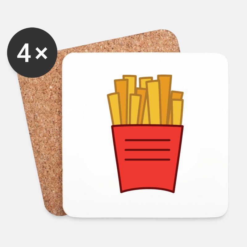 Pommes - Untersetzer (4er-Set) - Weiß