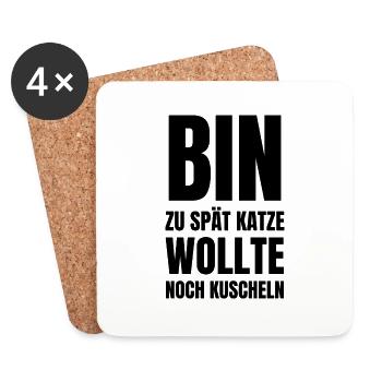 maine coon statement geburtstag kleines tier - Untersetzer (4er-Set) - Weiß - Vorne