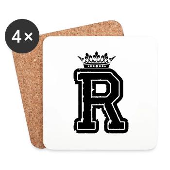 letter R crown - Coasters (set of 4) - white - Front