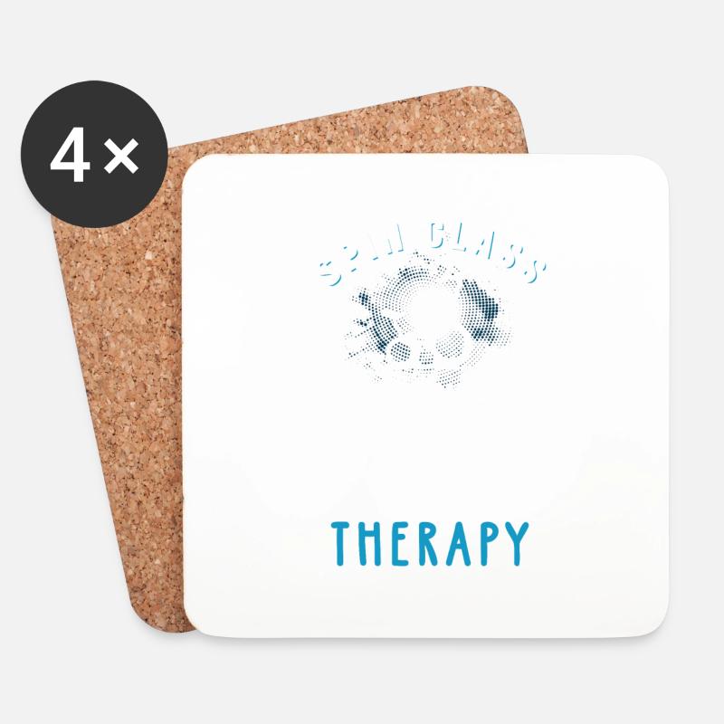Spin Class Is My Group Therapy - Coasters (set of 4) - white