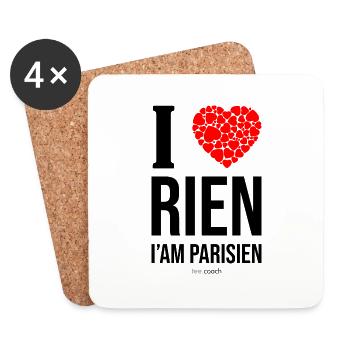 I love RIEN I'am PARISIEN - Coasters (set of 4) - white - Front