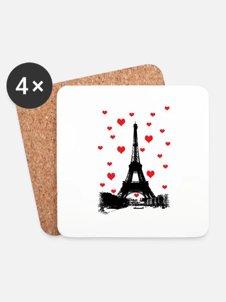 Paris - Untersetzer (4er-Set) - Weiß