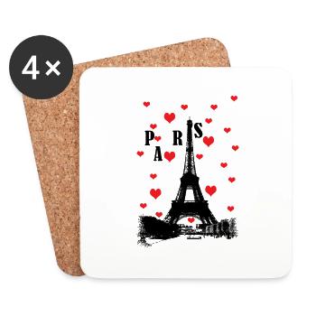 Paris - Dessous de verre (lot de 4) - blanc - Devant