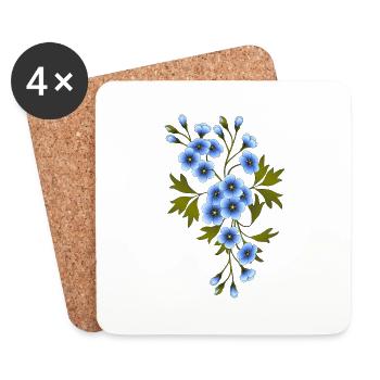 Blumen - Untersetzer (4er-Set) - Weiß - Vorne