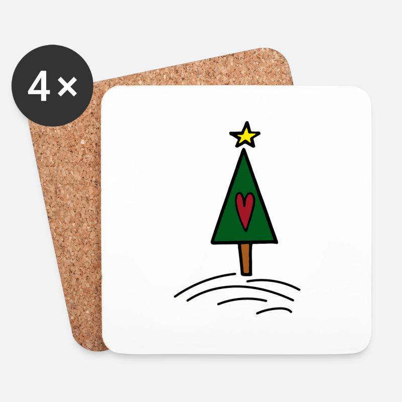 Weihnachten - Untersetzer (4er-Set) - Weiß