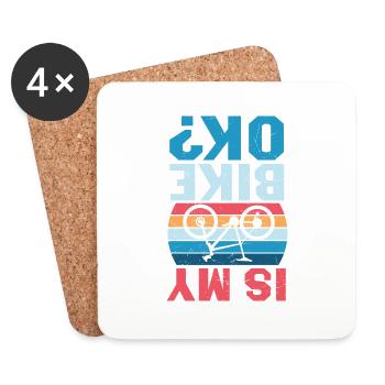 Cyclisme Vélo Cycliste VTT Slogan Design - Dessous de verre (lot de 4) - blanc - Devant