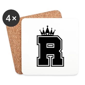 letter R crown - Coasters (set of 4) - white - Front