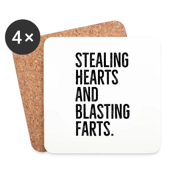 Stealing Hearts and Blasting Farts - Coasters (set of 4) - white - Front
