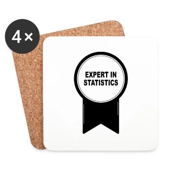 Expert in Statistics - Coasters (set of 4) - white - Front