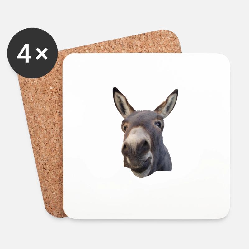 Matty der Esel Donkey Burro - Untersetzer (4er-Set) - Weiß