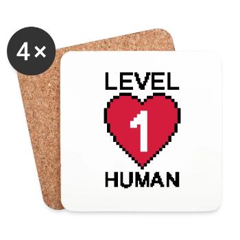 Heart Level 1 - Coasters (set of 4) - white - Front