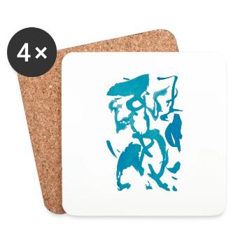 Watercolor Abstract - Coasters (set of 4) - white - Front