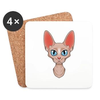 Cat Lover I Cat Face I Sphynx Cat - Untersetzer (4er-Set) - Weiß - Vorne