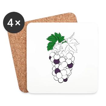 Grape Line Art - Coasters (set of 4) - white - Front