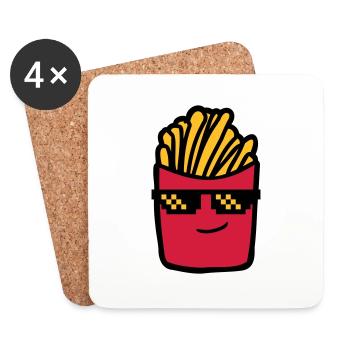 Frites Français fraîches - Dessous de verre (lot de 4) - blanc - Devant