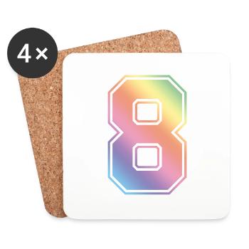 8 Number Colorful - Coasters (set of 4) - white - Front