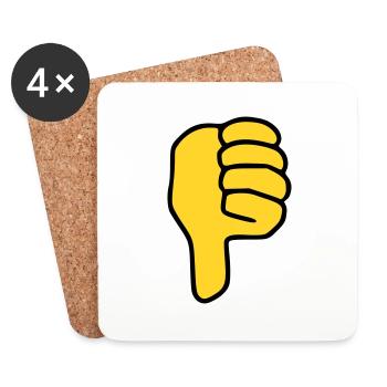 Emoji Thumbs Down Sketch Color - Coasters (set of 4) - white - Front