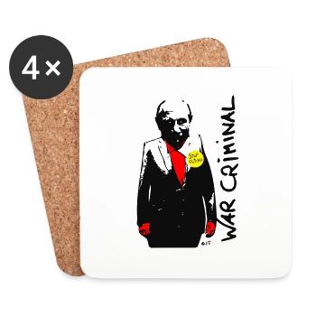 Krieg war stop putin War Criminal BlutPutin pfad 1 - Untersetzer (4er-Set) - Weiß - Vorne