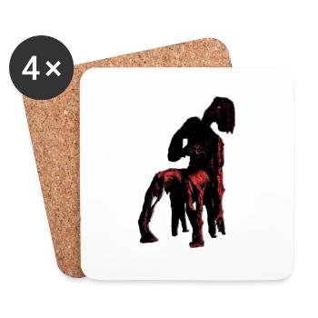CreepySculpture - Coasters (set of 4) - white - Front