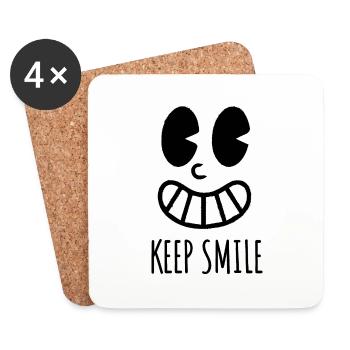 Garder le sourire - Dessous de verre (lot de 4) - blanc - Devant