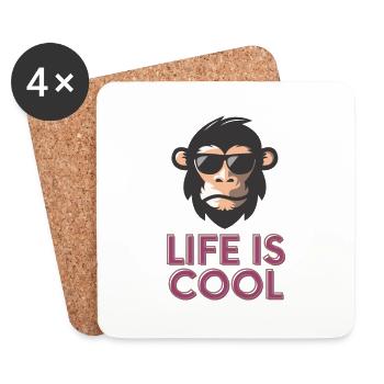 life is cool - Dessous de verre (lot de 4) - blanc - Devant