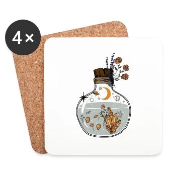 Rétro Mystique et Céleste - Dessous de verre (lot de 4) - blanc - Devant