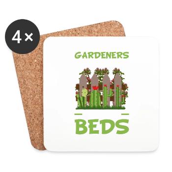 Les jardiniers passent toute la journée dans leur lit - Dessous de verre (lot de 4) - blanc - Devant