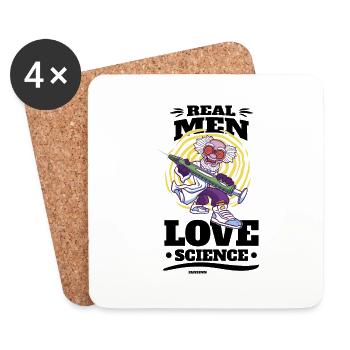 Real Men Love Science - Coasters (set of 4) - white - Front