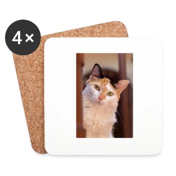 Die Katze - Untersetzer (4er-Set) - Weiß - Vorne