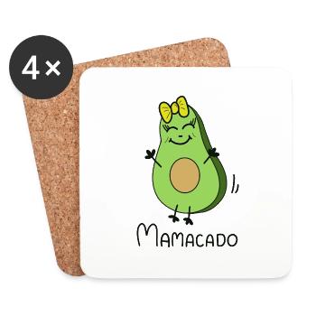 Mamacado Mama Avocado - Maman de la fête des mères - Dessous de verre (lot de 4) - blanc - Devant