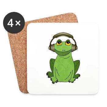 Grenouille - Dessous de verre (lot de 4) - blanc - Devant