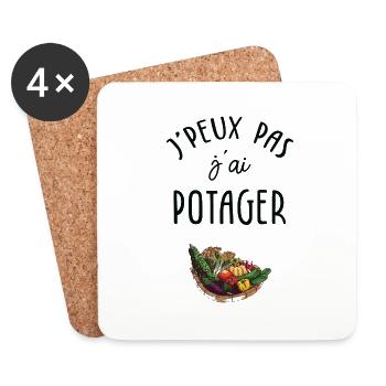 J'peux pas j'ai potager - Dessous de verre (lot de 4) - blanc - Devant