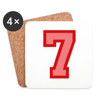 Cool Retro Retrostyle Jersey Number Back Number - Coasters (set of 4) - white - Front