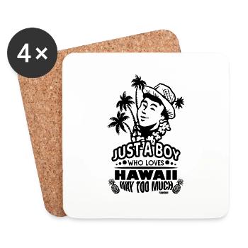 Hawaii Vacation Aloha Cadeau hawaïen d’été - Dessous de verre (lot de 4) - blanc - Devant