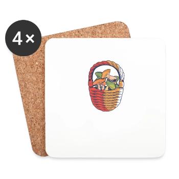 ich war Pilze sammeln fürs Abendessen - Untersetzer (4er-Set) - Weiß - Vorne