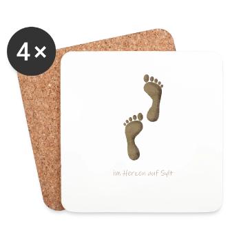 Sylt Sand - Untersetzer (4er-Set) - Weiß - Vorne