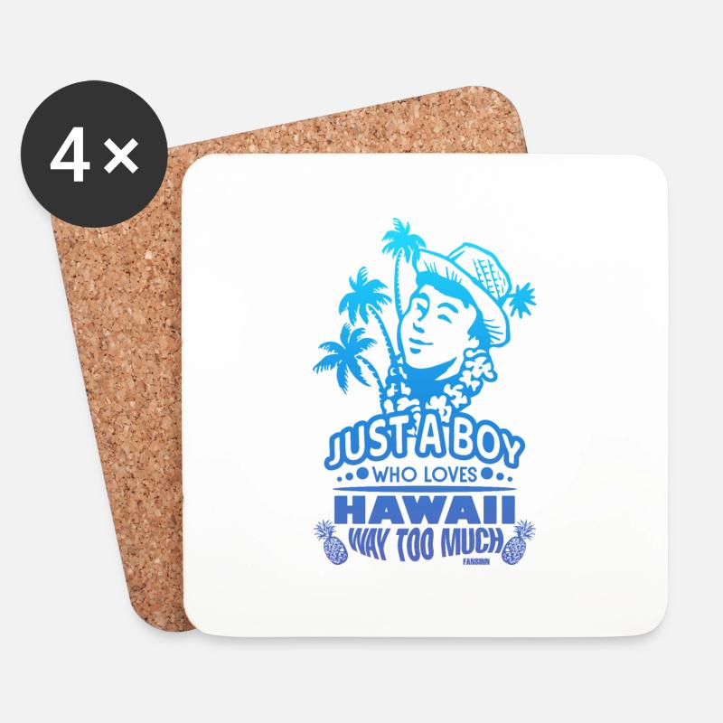 Hawaii - Untersetzer (4er-Set) - Weiß