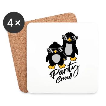 Amis de l’équipage de pingouin - Dessous de verre (lot de 4) - blanc - Devant