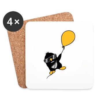 Le pingouin ballon s’envole - Dessous de verre (lot de 4) - blanc - Devant