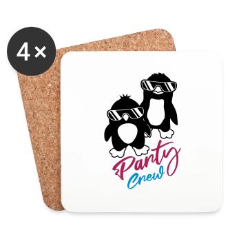 Penguin Friends Party Crew - Dessous de verre (lot de 4) - blanc - Devant