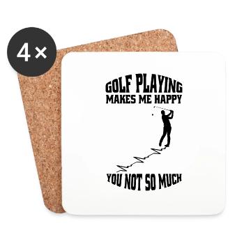 Golf Golfer Golf Club Saying Golf Ball - Coasters (set of 4) - white - Front