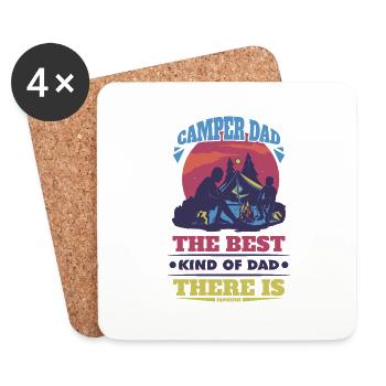 Camping - Coasters (set of 4) - white - Front