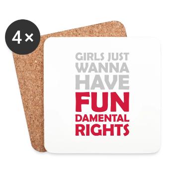 wanna have fundamental rights - Coasters (set of 4) - white - Front